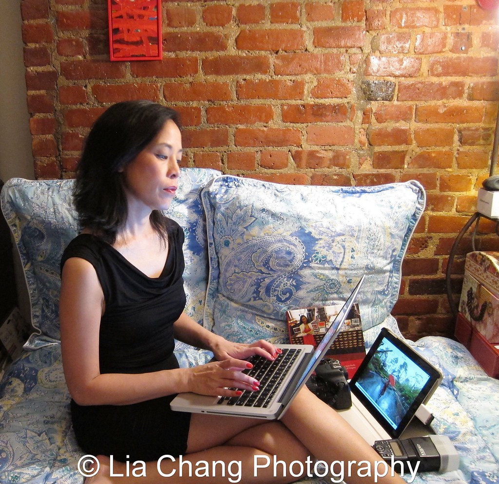 #LifeAPA Office Hours. Lia Chang, an actor, photographer and multi-platform journalist, edits her photos on her Macbook Pro and Ipad in her New York apartment on May 10, 2014. #LifeAPA