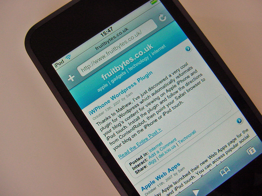 Wordpress Plugin for iPhone/iPod touch